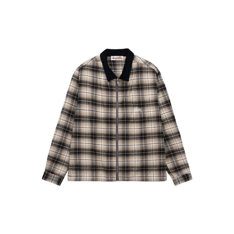 Stussy Frank Plaid Zip Shirt - POIZON