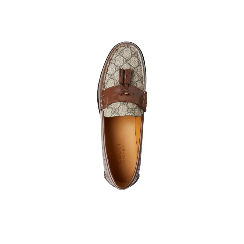 GUCCI Tassel-detail GG Canvas Loafers-3