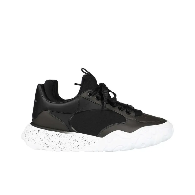 Alexander McQueen Court Tech Leather Sneakers 'Black White'-1