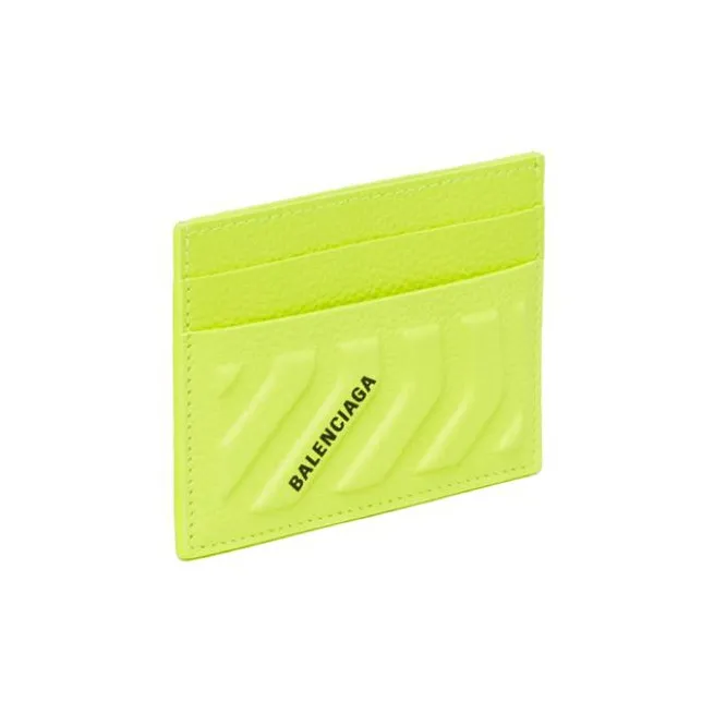 Balenciaga Calfskin Card Holder Card Holder Regular Men's Neon Yellow-2