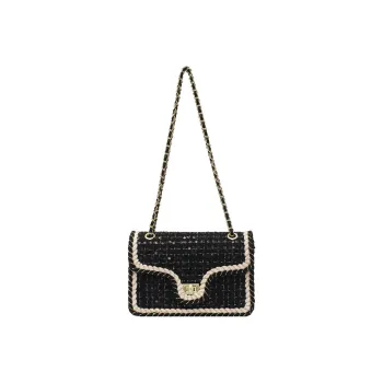 NOMK Fabric Messenger Bag Shoulder Bag Crossbody Bag Regular Unisex Black/White