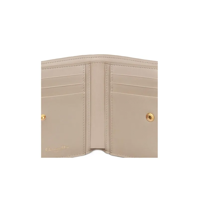 DIOR Caro Calfskin Wallet Women's Light Umber-4