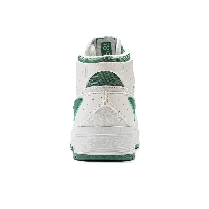 LiNing Yamahara 2.0 Anti Slip Wear Resistant High Top Skateboard Shoes Women's White Green-4