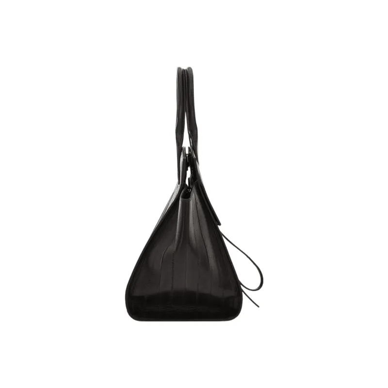 FERRAGAMO Studio Eel Skin Handbag Large Size Women's Black-3