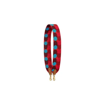 HERMES Flipperball Canvas With Swift Calfskin Shoulder Strap Bag Straps Women's Heart Red/Frida Blue/Gold