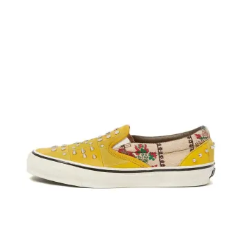 Vans Vault x GUCCI OG Classic Slip On Low Top Stylish Skateboarding Shoes Unisex Yellow