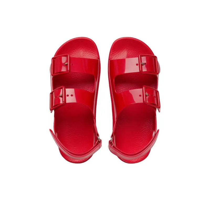 GUCCI Mini Double G Sandal Red Rubber Women's-3
