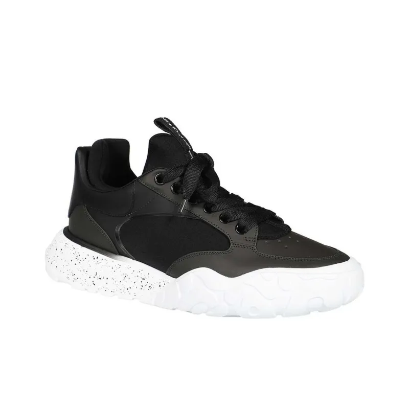Alexander McQueen Court Tech Leather Sneakers 'Black White'-2