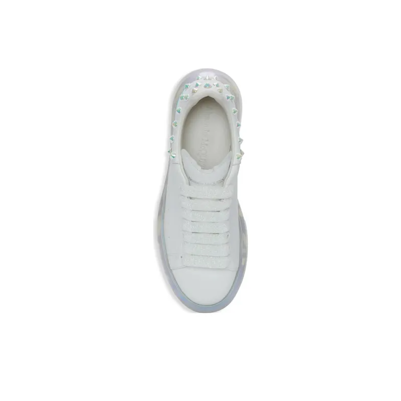 Alexander McQueen Cushioned Slip Resistant Abrasion Resistant Breathable Low Top Running Shoes Women's White-3