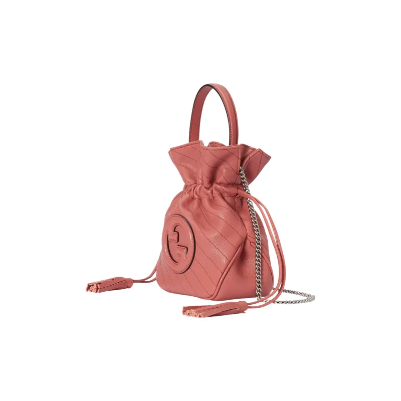 GUCCI Blondie Leather Bucket Bag, Shoulder Bag, Crossbody Bag, Handbag Mini Women's Pink-1