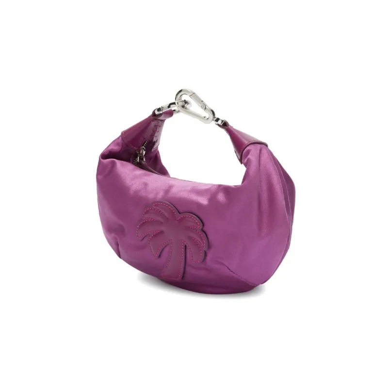 PALM ANGELS Satin Water Dumpling Bag Handbag Mini Women's Purple-2