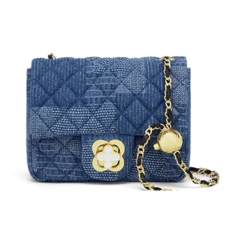 MashaLanti Microfiber Synthetic Leather Shoulder Bag Crossbody Bag Women's Denim Blue