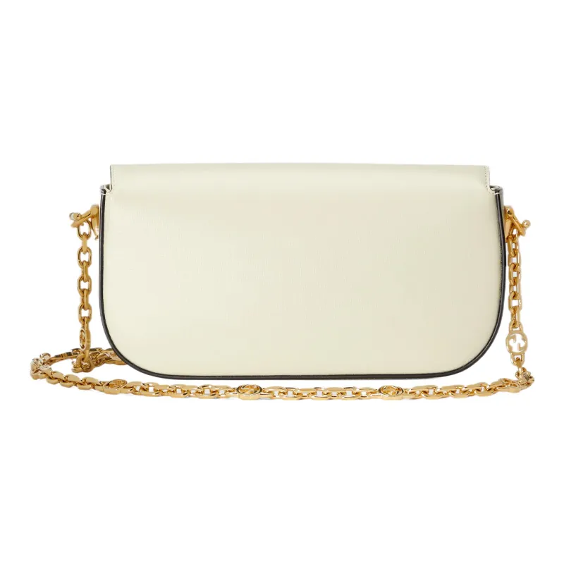 GUCCI Horsebit 1955 Leather Shoulder Bag Baguette Bag Crossbody Bag Shoulder Bag Women's White-3