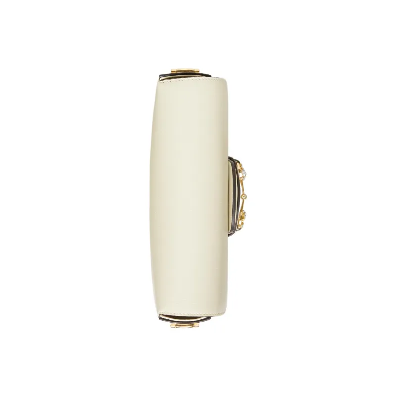 GUCCI Horsebit 1955 Leather Shoulder Bag Baguette Bag Crossbody Bag Shoulder Bag Women's White-4