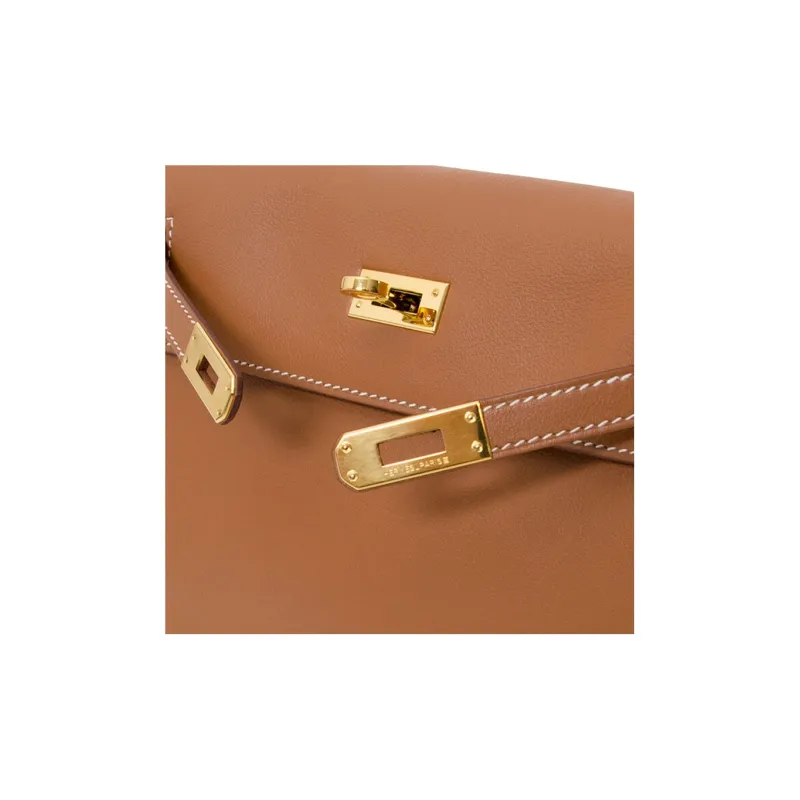 HERMES Kelly Danse Swift Leather Handheld Crossbody Bag, Shoulder Bag Women's 37 Gold-7