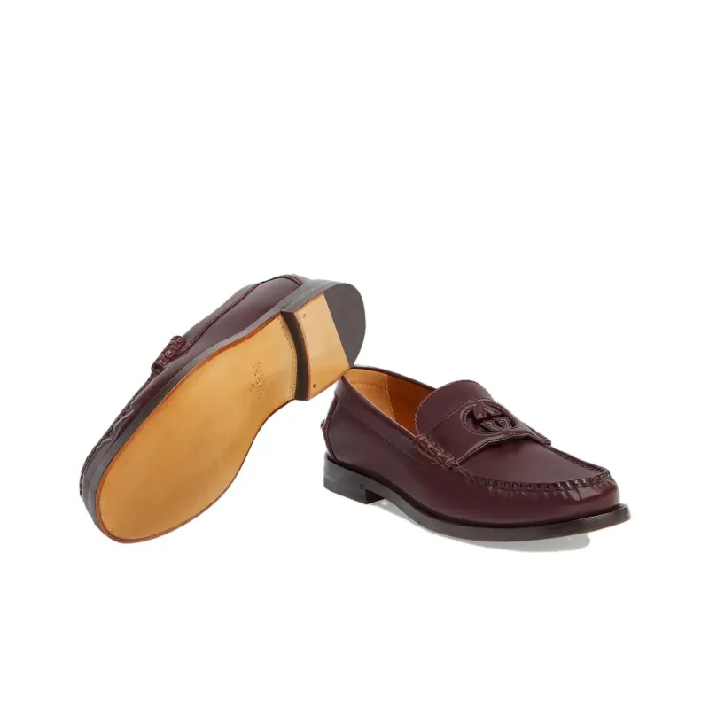 GUCCI Interlocking Men's Casual Shoes Men's Burgundy-4