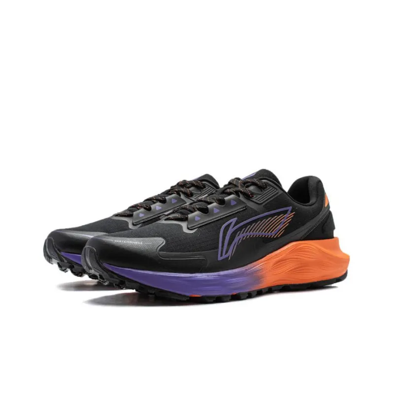 LiNing Yufeng Cushioning Anti Slip And Wear Resistant Low Top Running Shoes Men's Black Orange Purple-2