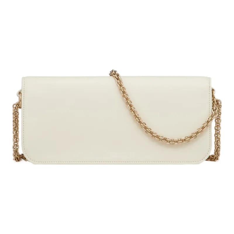 Valentino Locò Calfskin Baguette Bag, Crossbody Handbag, Shoulder Bag Regular Women's Ivory White-3