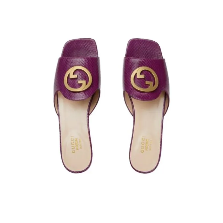 GUCCI Slide Slippers Women's Purple-2