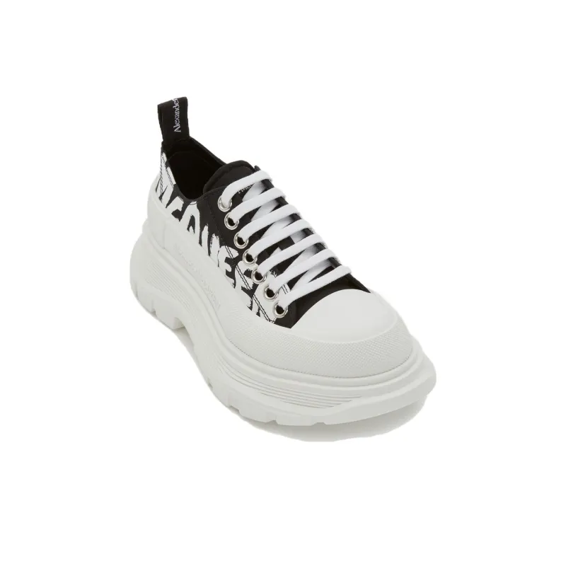 Alexander McQueen Tread Slick Low Top Casual Shoes Women's Black White-2