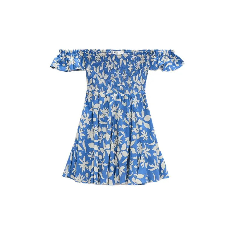 ZARA Short-Sleeved Dresses Women's Multicolor-1