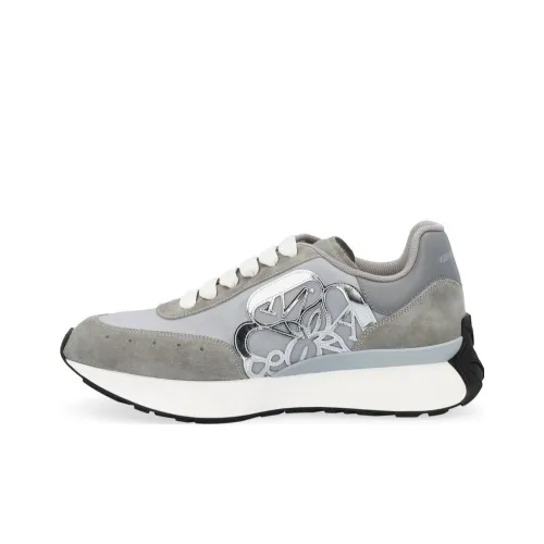 Alexander McQueen Sprint Runner Casual Shoes Men Low-Top Gray