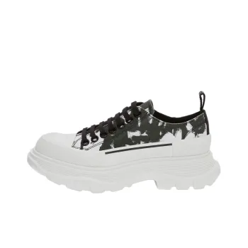 Alexander McQueen Tread Slick Low Lace Up White Black Women's