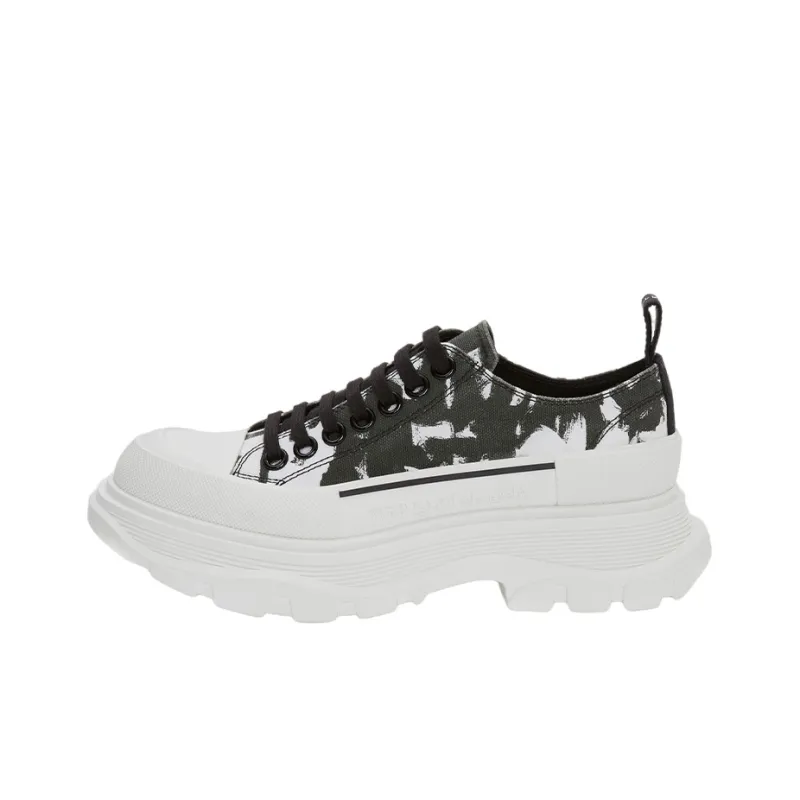 Alexander McQueen Tread Slick Low Lace Up White Black Women's-0