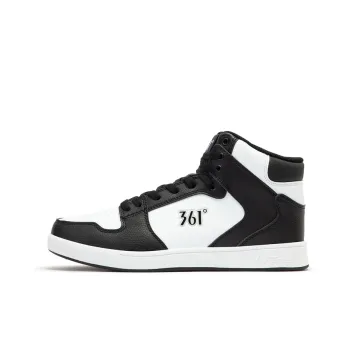 361° Anti Slip Wear Resistant High Top Winter Padded Skateboard Shoes Men's White Black Fleece Lined