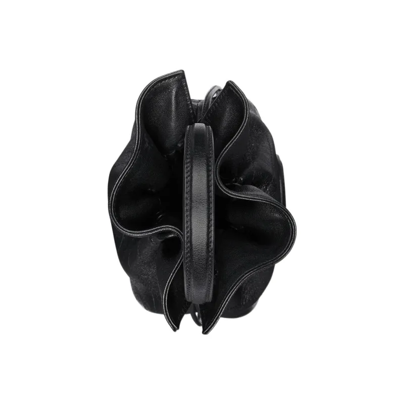 GUCCI Blondie Leather Bucket Bags Shoulder Bag Crossbody Bag Handbag Mini Women's Black-4