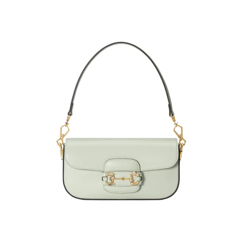 GUCCI Horsebit 1955 Leather Shoulder Bag, Baguette Bag, Crossbody Bag, Shoulder Bag Women's-7