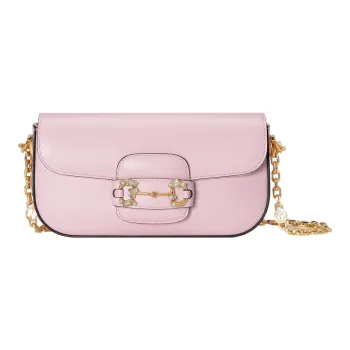 GUCCI Horsebit 1955 Leather Shoulder Bag Baguette Bag Crossbody Bag Shoulder Bag Women's Pink