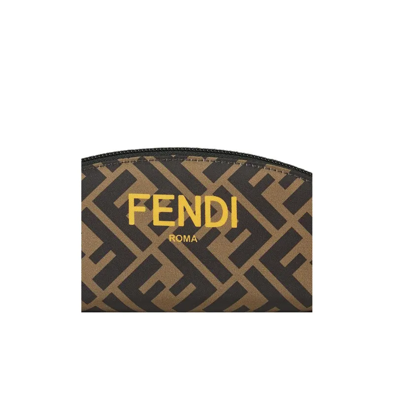 FENDI Cow Leather Pen Holder Pen Pouch Clutch Kids' Beige/Brown-4