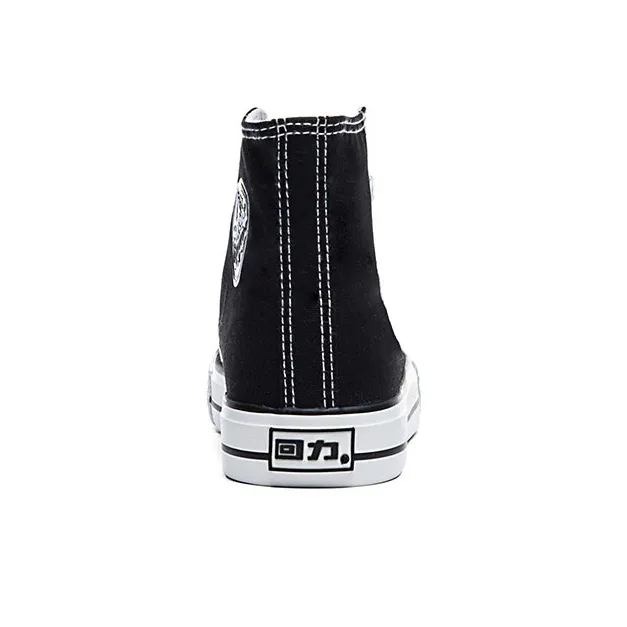 Warrior Wear resistant And Lightweight High Top Canvas Shoes Unisex Black-3