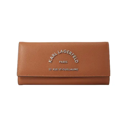 KARL LAGERFELD Cow Leather Wallet Womens White Logo-plaque Continental Wallet
