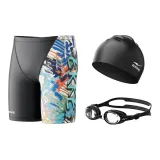Set (swimming trunks + goggles + swimming cap)