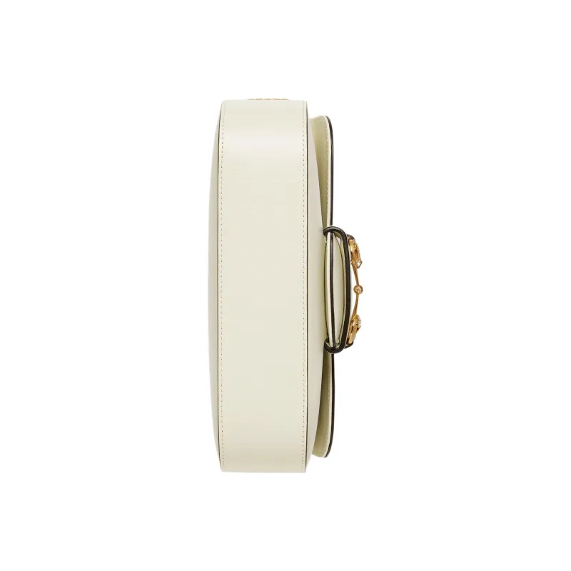 GUCCI Horsebit 1955 Leather Shoulder Bag Baguette Bag Crossbody Bag Shoulder Bag Women's White-6