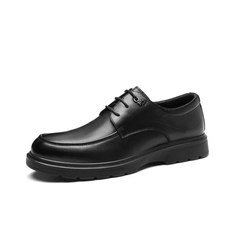 HLA Dress Shoes Men Low Top Black-1