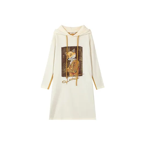 ELF SACK Long-Sleeved Dresses Women's Fox Milk White