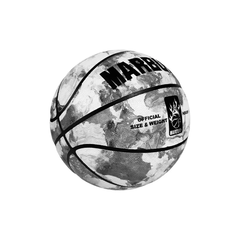 MARBURY Splash Ink Series PU Basketball Gray White Size 7 Training Unisex-3