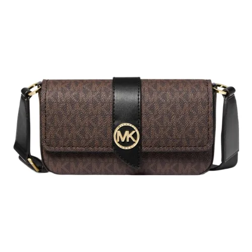 MICHAEL KORS Greenwich Canvas With Artificial Leather Shoulder Bag Crossbody Bag Extra Small Women's Brown & Black