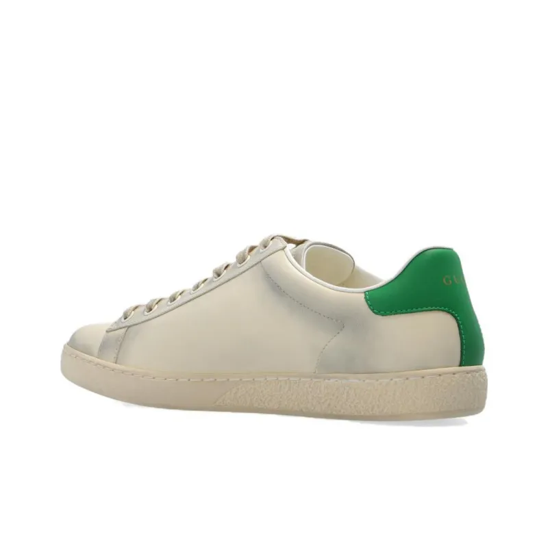 GUCCI ACE Low Top Stylish Skateboarding Shoes Women's White Vintage Version-2