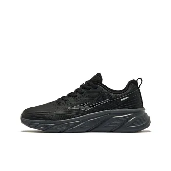 Erke Anti Slip Wear Resistant Low Top Running Shoes Men's Black Silver