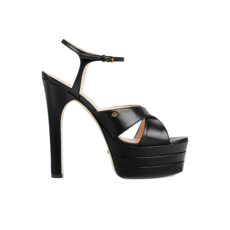 GUCCI One-Strap Sandals 13.5cm Women's Black-1