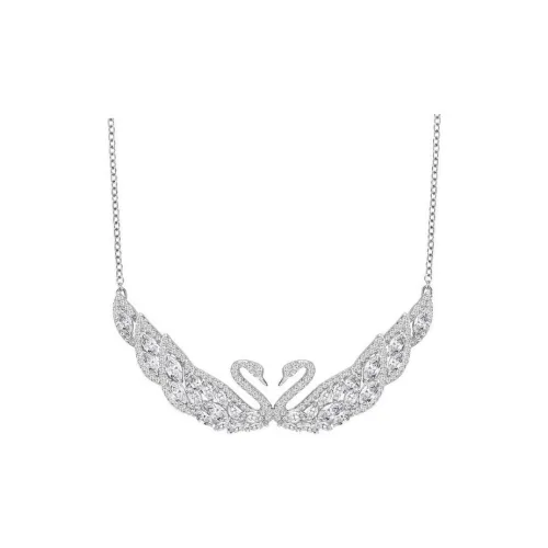 Swarovski Swan Artificial Crystal Necklaces Women's Silver