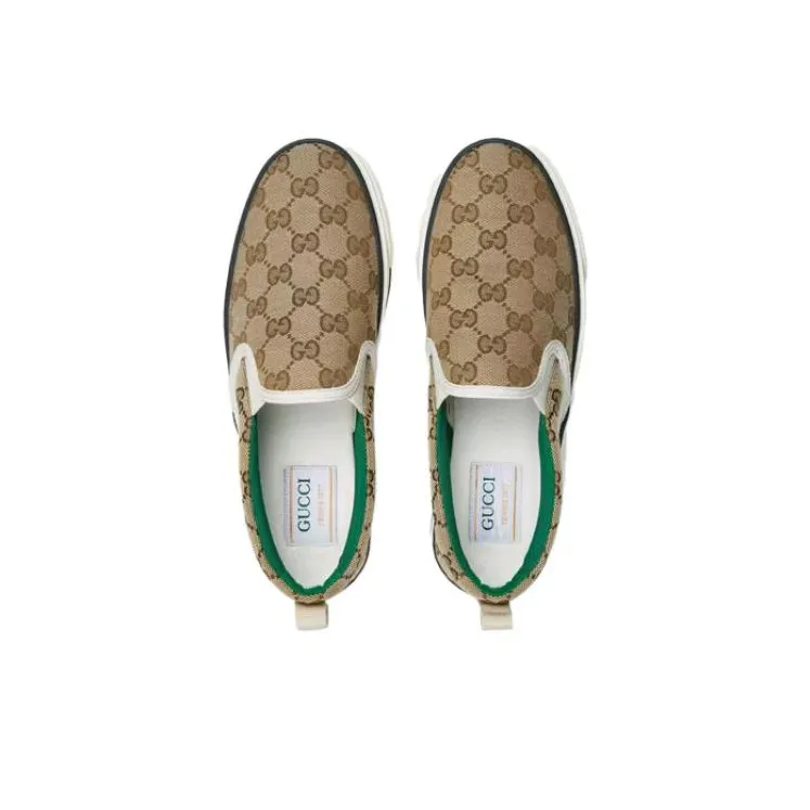 GUCCI Women's Tennis 1977 Slip On 'Beige Ebony' Women's-1