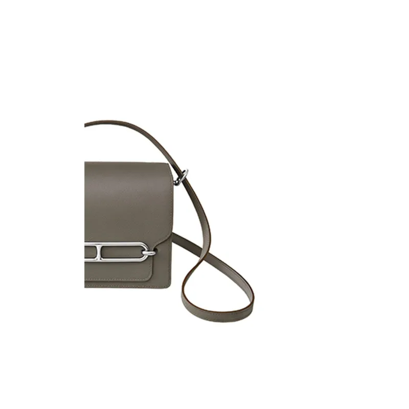 HERMES Roulis Evercolor Leather Nose Bag, Crossbody Bag, Shoulder Bag Mini Women's 8F Gris ÉTain Tin Gray-3