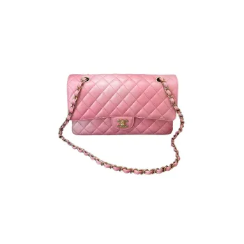 CHANEL Classic Flap CF Cloudy Pearly Goatskin Crossbody Bag, Shoulder Bag Women's Light Pink