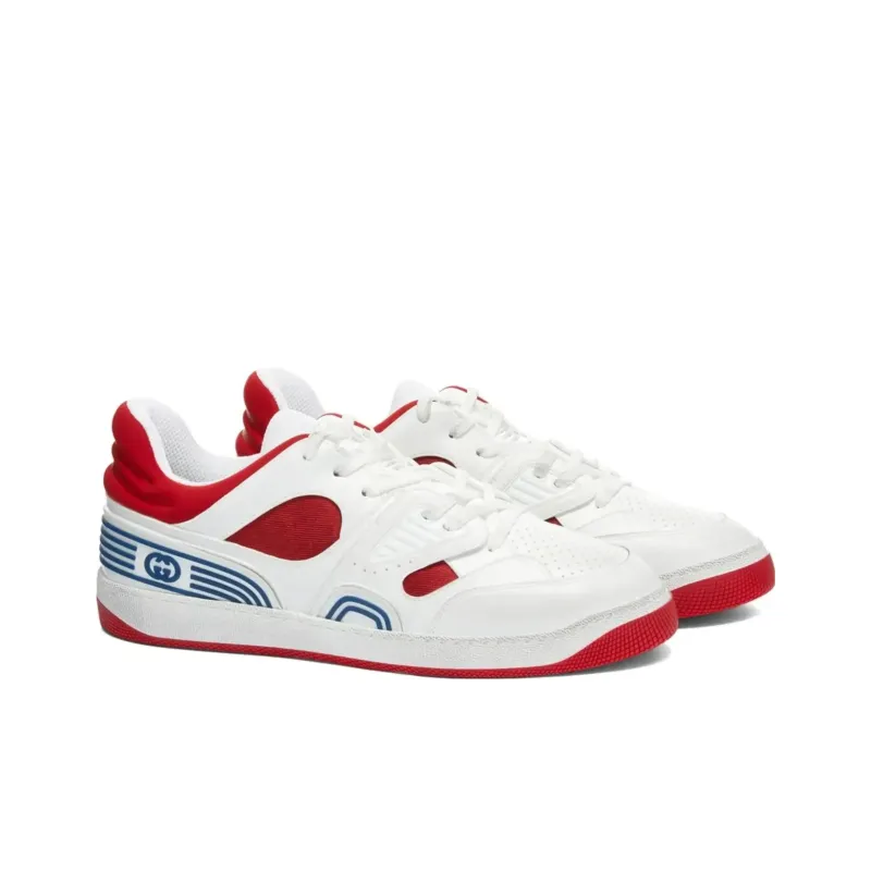 GUCCI Basket Low 'White Demetra Red'-2