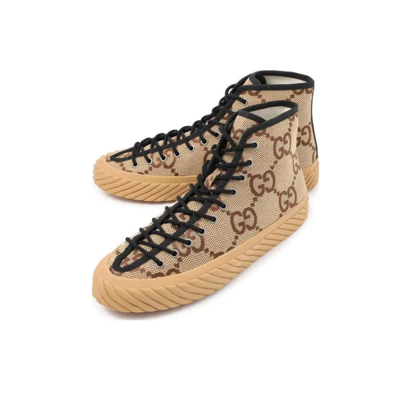 GUCCI Maxi Gg High Top Beige Ebony-3